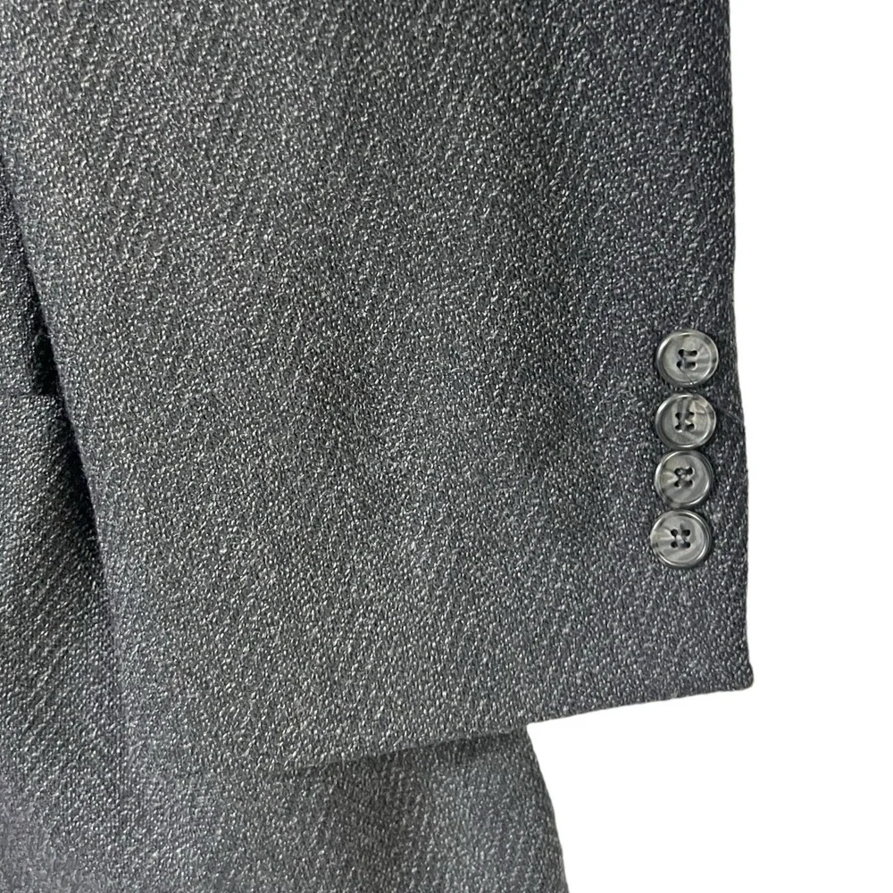 Joseph‎ Abboud for Mark Shale Jacket 44R Gray Herringbone Blazer Notched Lapel